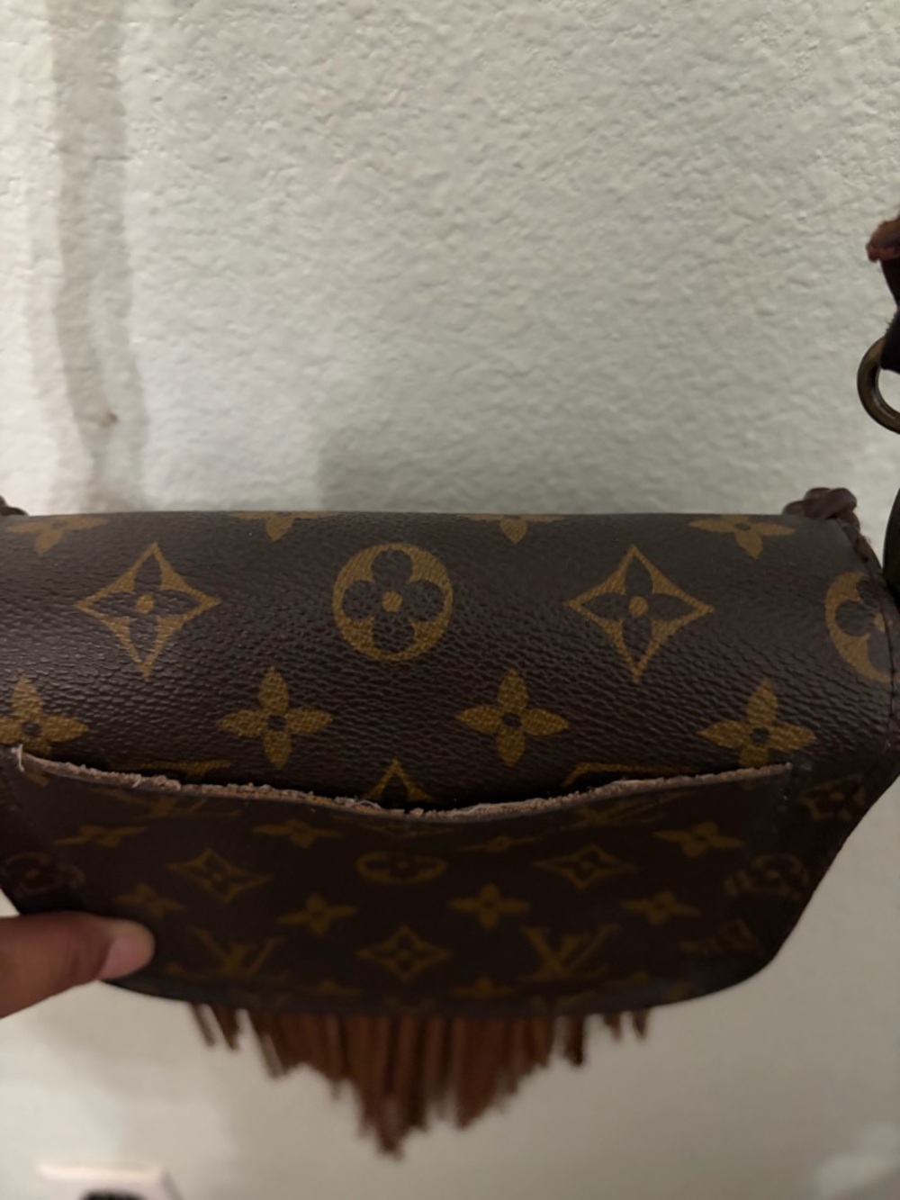 Louis Vuitton Brown Monogram Fringe Crossbody with Leather Trim Vintage Boho - Picture 3 of 10